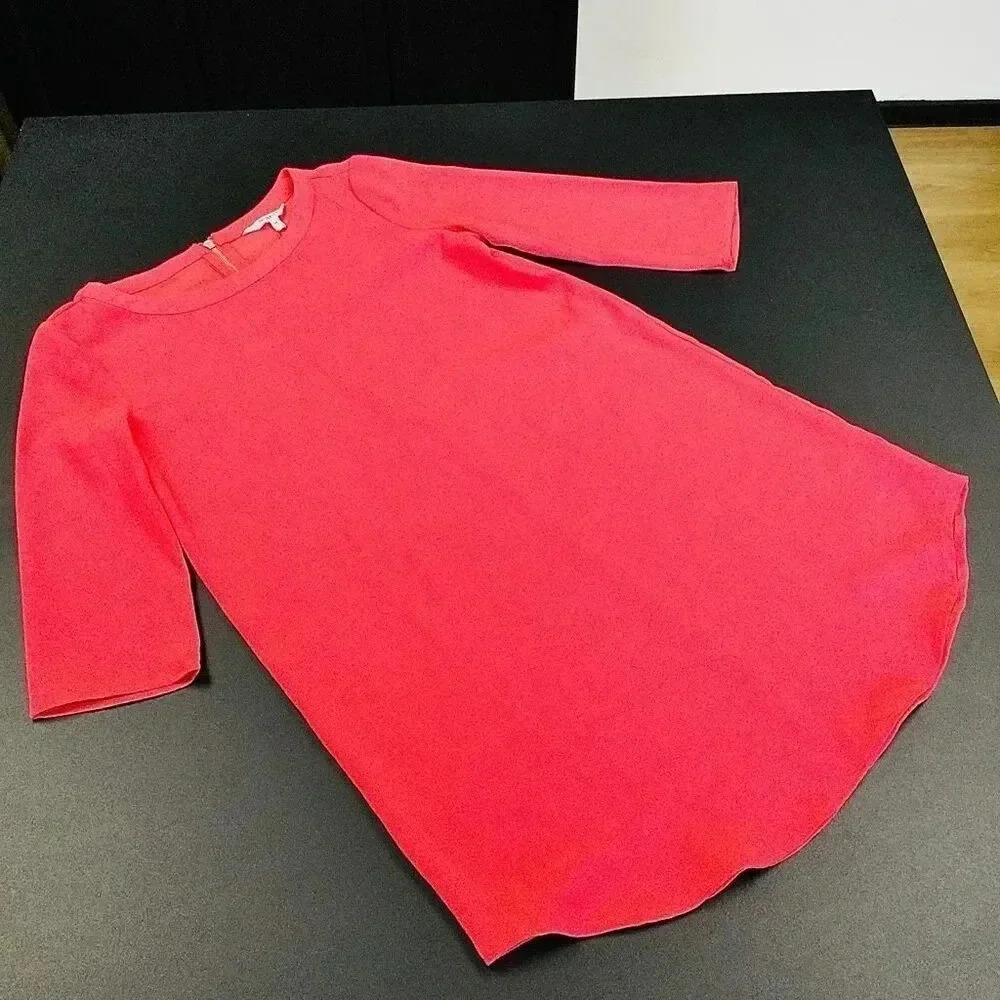 NWT BB Dakota Womens Melon‎ Pink 3/4 Sleeve Jazlyn Crepe Shift Dress Size Medium